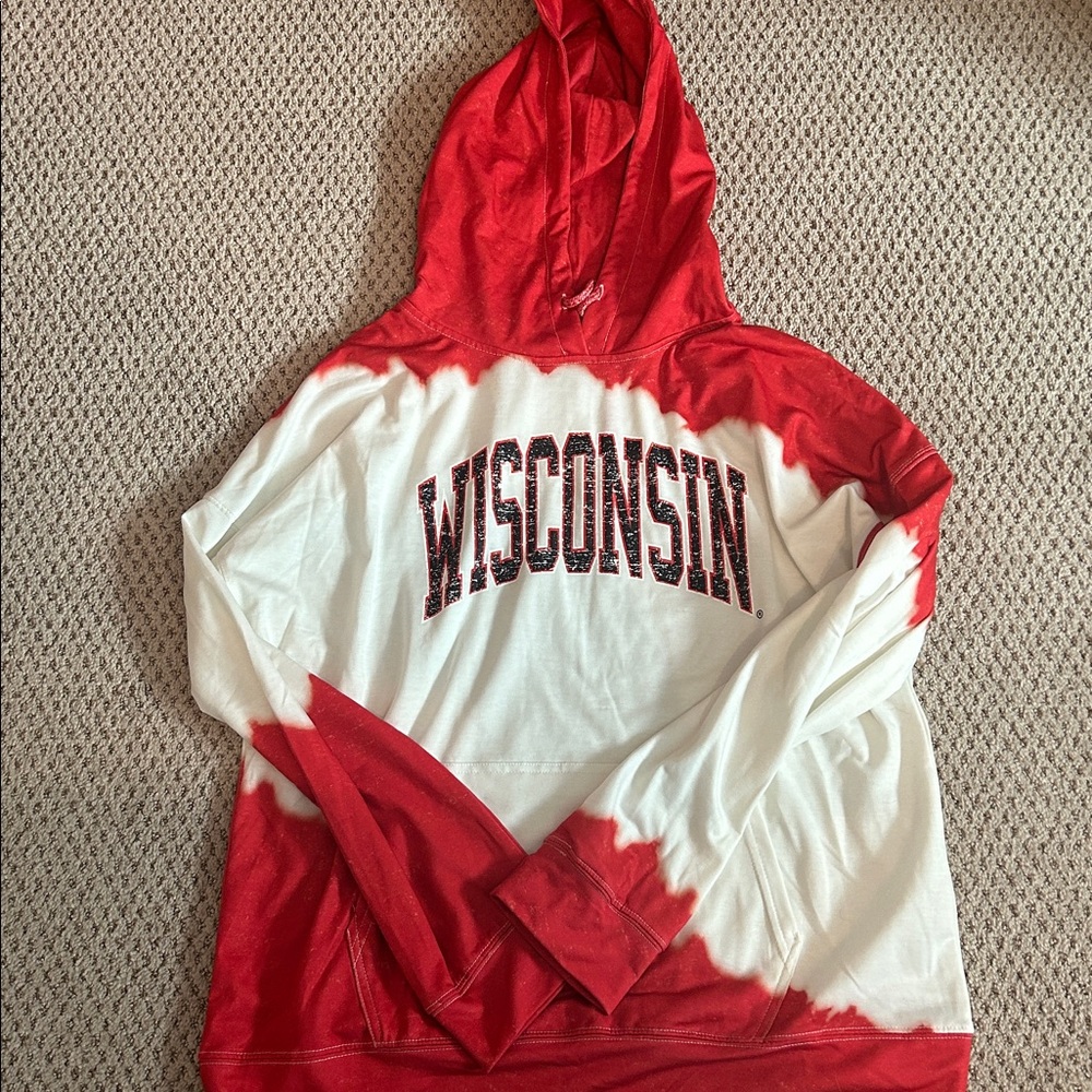 Wisconsin Red and White Hoodie